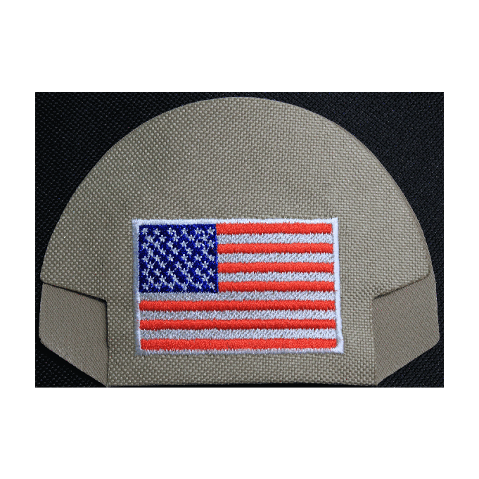 American Flag v2 — Khaki / White Border