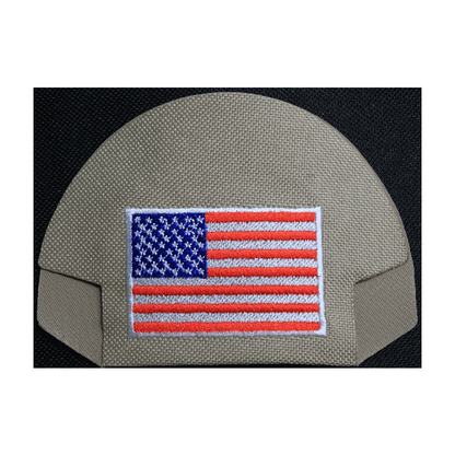 American Flag v2 — Khaki / White Border