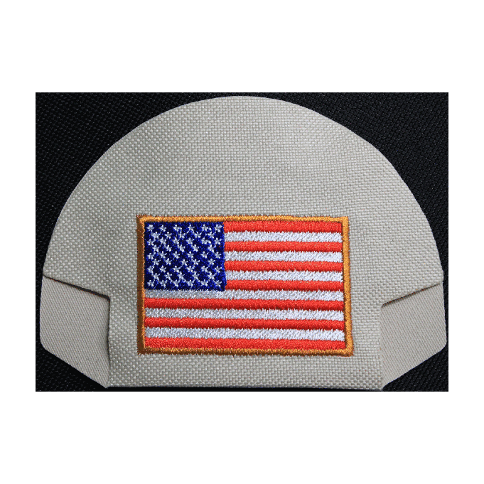 American Flag v2 — Beige / Gold Border