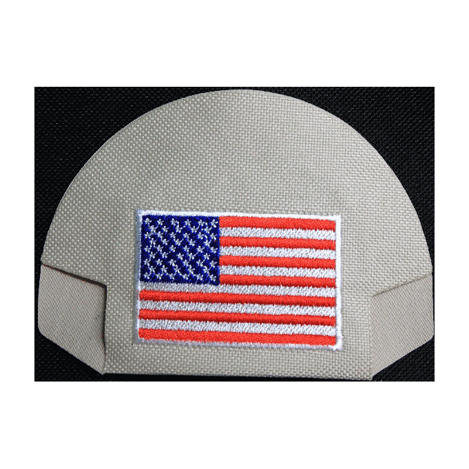 American Flag v2 — Beige / White Border