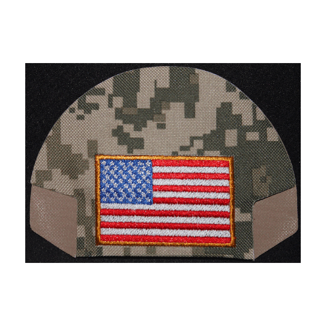 American Flag v2 — Digital Camo / Gold Border