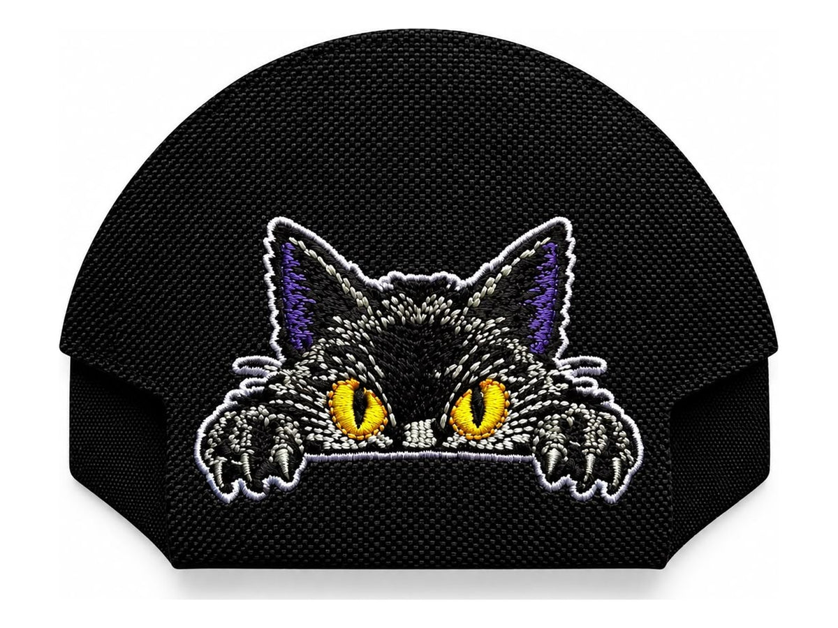 Halloween Black Cat Black embroidered Kap Bak