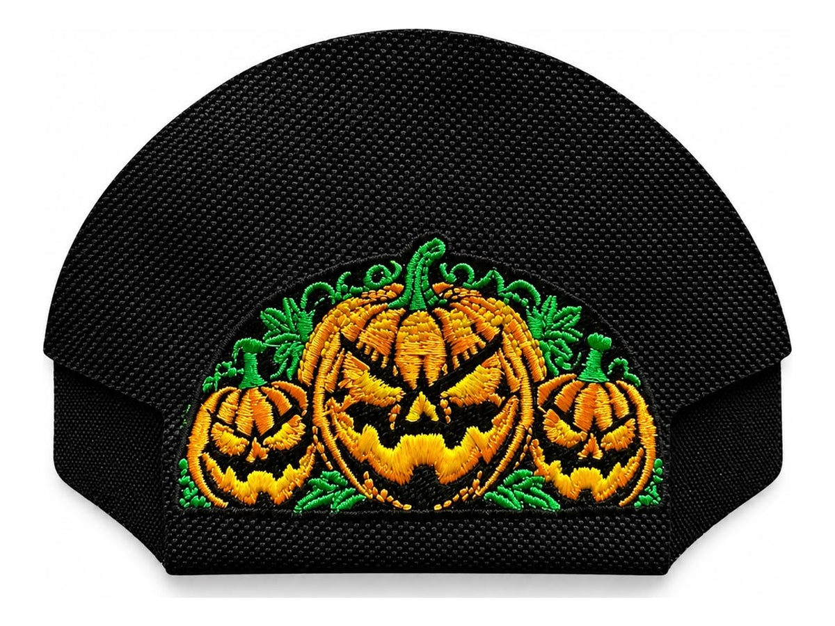 Halloween 3 Pumpkins Black embroidered Kap Bak