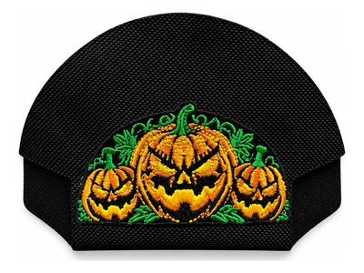 Halloween 3 Pumpkins Black embroidered Kap Bak