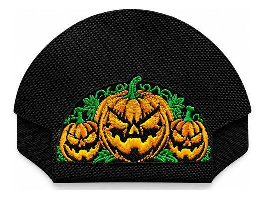 Halloween 3 Pumpkins Black embroidered Kap Bak