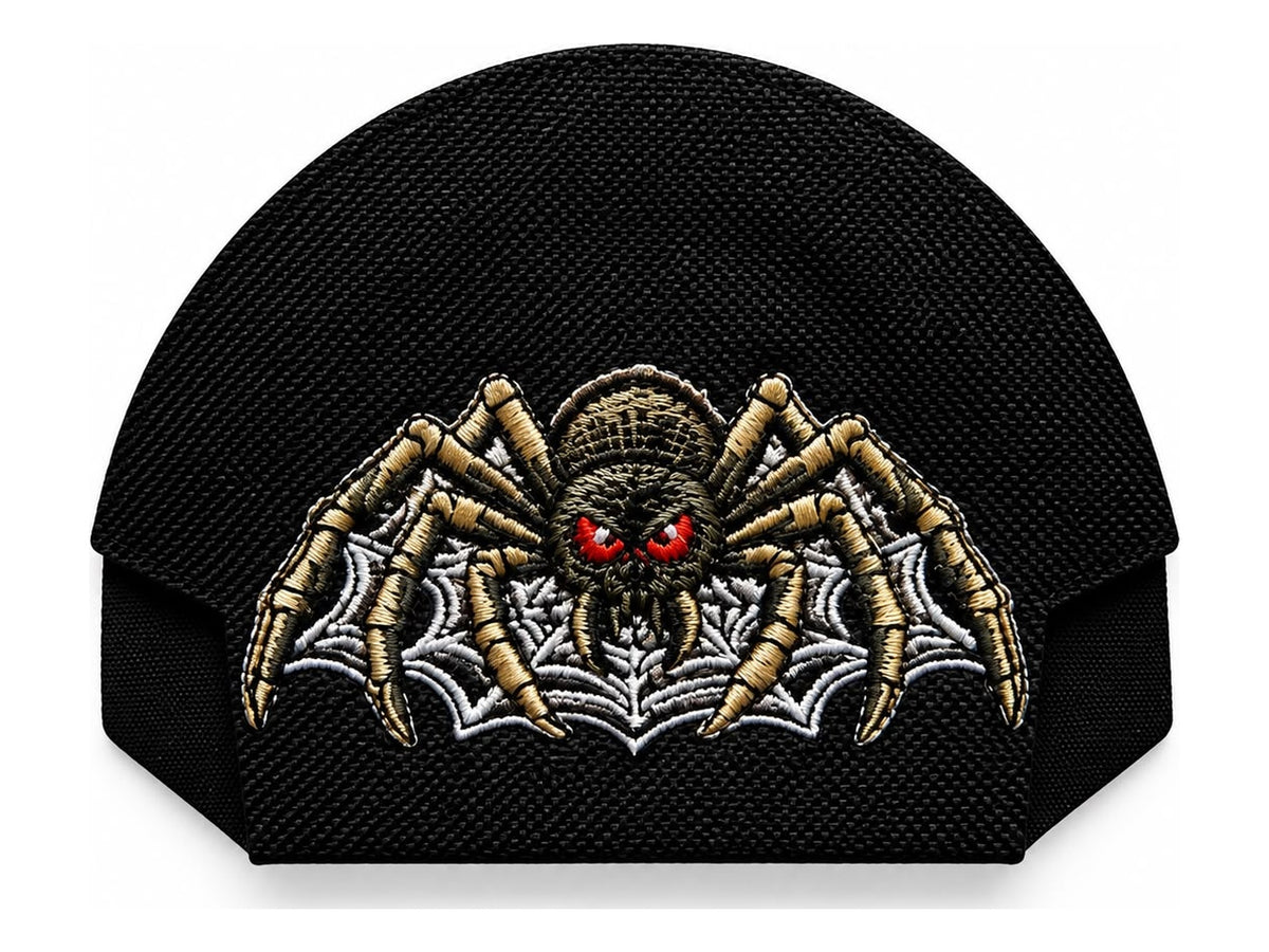 Halloween Spider In Web Black embroidered Kap Bak