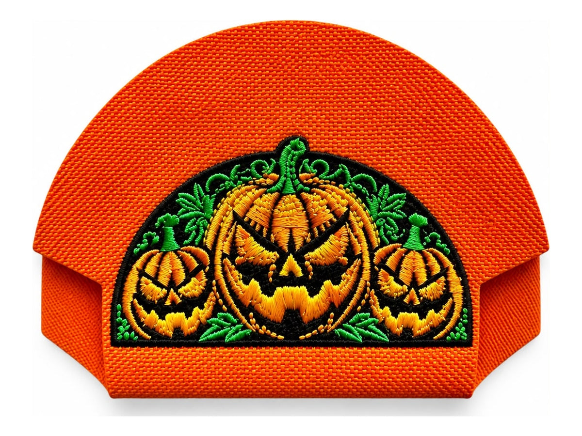Halloween 3 Pumpkins Orange embroidered Kap Bak
