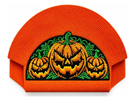 Halloween 3 Pumpkins Orange embroidered Kap Bak