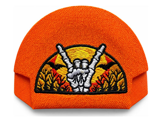Halloween Skeleton Rock Orange embroidered Kap Bak
